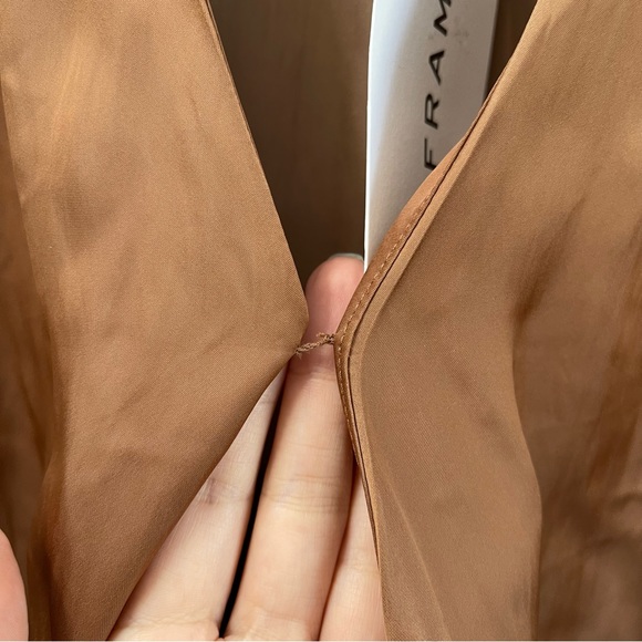 FRAME Crossover Top Blouse Bronze Size Large - Picture 4 of 7